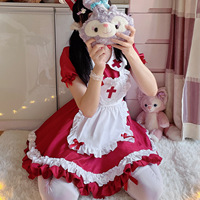Costumes de Cosplay de Fille de Style Japonais Doux, Robe de Princesse Lolita, Croix, Grande Taille, Halloween, Nonne, Noël
