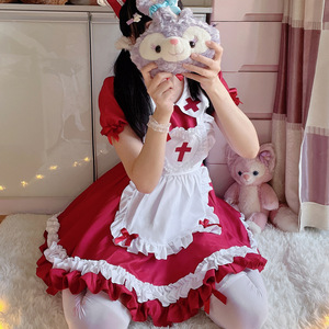 Costumes de Cosplay de Fille de Style Japonais Doux, Robe de Princesse Lolita, Croix, Grande Taille, Halloween, Nonne, Noël - Product Image 3