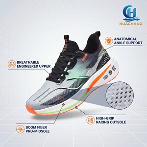 Sneakers Casual <span class=keywords><strong>da</strong></span> Uomo di Alta Qualità, Tomaia in Tessuto Traspirante, Suola Elastica Antiscivolo <span class=keywords><strong>con</strong></span> Piastra in Carbonio Popcorn, <span class=keywords><strong>Scarpe</strong></span> Sportive - Product Image 2
