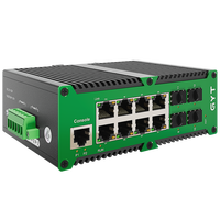 Switch Industrial Gestionado PoE de Nivel Firewall, 12 Puertos Gigabit RJ45, 4 Puertos SFP, L2, SNMP, IGMP Snooping, VLAN, en Stock