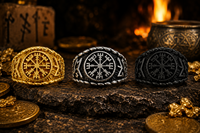 Bague JLM en acier inoxydable Viking Vegvisir pour homme, boussole runique nordique, amulette de motard, style rétro païen, cadeau bijou pour petit ami
