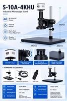 Caméra de microscope vidéo 4K ultra HD IMX678 Type-C pour l'industrie PC, microscope numérique 7-180X