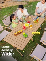 Table pliante d'extérieur au design moderne Équipement de pique-nique portable Ensemble complet d'acier au carbone primitif pour le camping et les pique-niques
