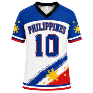 Maglia Sportiva della Finlandia # Maglia da Calcio Bianca e Blu con Motivo Nordico Tradizionale - Product Image 1