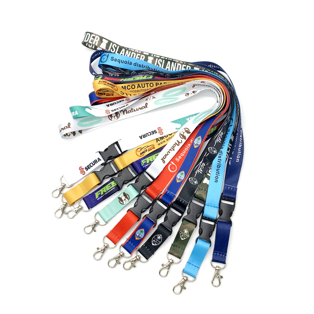 Polyester Lanyard Factory Cheap Price Custom Logo   High Quality Polyester Neck Id Lanyard with Double Hook Card Holder