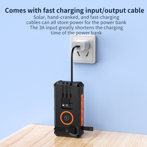 Meilleure vente solaire manivelle <span class=keywords><strong>Powerbank</strong></span> 20000Mah <span class=keywords><strong>30000Mah</strong></span> Portable sans fil chargeur rapide intégré dans le câble téléphone batterie externe - Product Image 5