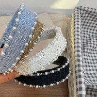 Serre-tête vintage à bordure en fausses perles, accessoires capillaires quotidiens pour femmes, vente en gros personnalisable