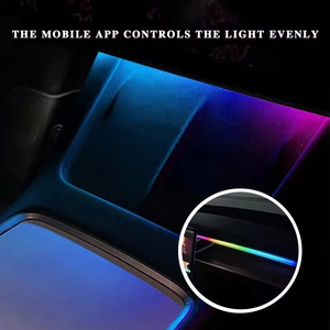 Untuk Tesla Model 3/Y 2 in 1 Lampu Ambient LED Mobil Neon RGB Dinamis 60s Mati Otomatis Modul Lampu Dekoratif Dashboard - Product Image 4