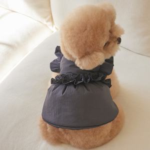2025 sonbahar ve kış yeni iki parçalı gri yay kazak ceket + kürk eşarp kedi küçük köpek giysileri - Product Image 6
