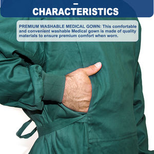 Hubei Haixin coton unisexe longue robe chirurgicale lavée réutilisable CE lavable médecin hôpital opération médecine vêtements en gros - Product Image 3