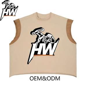 قميص رياضي بدون أكمام لبناء العضلات بتصميم <span class=keywords><strong>Y</strong></span> للظهر، ملابس رياضية فضفاضة للصالة الرياضية، قميص بفتحات كبيرة للذراعين وجانب مفتوح - Product Image 2