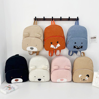 Sac à dos en peluche personnalisé en forme d'ours, en tissu denim, pour enfants (chien, renard, lion), sac à bandoulière doux pour femmes, sac à bandoulière mignon, sac à dos de dessin animé