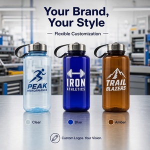 Bouteille d'eau de sport en plastique Tritan sans BPA de 1000 ml avec couvercle en acier inoxydable, personnalisable en logo et couleur, bouteille d'eau portable - Product Image 3
