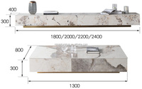 Mueble para TV de Alta Gama con Base de Placa de Roca, Mueble para TV de Lujo con Almacenamiento, Combinación de Mesa de Centro, Base Resistente a la Oxidación, Mueble para TV de Fábrica de Foshan