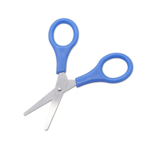 Blue Stainless Steel Scissors Straight Head Office Stationery Paper Cutting Small Size - Product Image 2