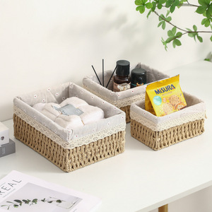 Panier de <span class=keywords><strong>rangement</strong></span> cubique tissé à la main (avec doublure): pour l'organisation et la décoration - Product Image 6