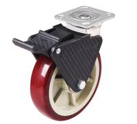 Roue pivotante en PU industrielle robuste de 5 pouces avec frein Capacité de 250 à 400kg