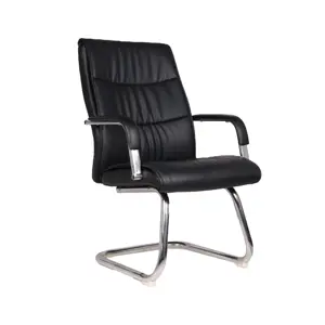 Klasik özelleştirilmiş siyah pu deri ziyaretçi yönetici ofis ziyaretçi sandalyesi kol dayanağı ile