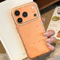 Coque de téléphone colorée Little love pour Iphone17promax 16 Coréen Simple 14 Transparent 15 Coque souple Style Ins