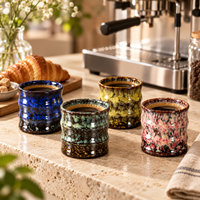 Tasse à café en céramique à glaçure réactive 160 ml, tasse à thé en grès faite à la main avec glaçure changeante au four, 8 couleurs, vente en gros, logo personnalisé
