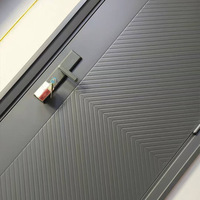 Porte d'entrée commerciale sur mesure en acier galvanisé haute sécurité, insonorisée, anti-effraction, design moderne, surface imitation bois