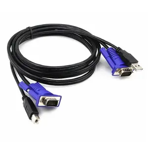 1.5m USB KVM Cable USB and VGA to USB-B and VGA for KVM Switch