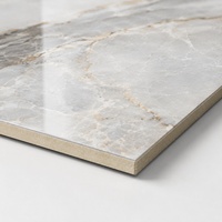 Revêtement commercial WYRAX Easy Clean en PVC, feuille de marbre blanc doré Calacatta pour mur d'exposition de magasin, 1220x2440mm 5mm