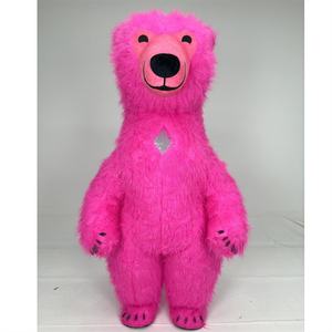 ชุดหมีขั้วโลกสีแดงกุหลาบใหญ่สำหรับกิจกรรมกลางแจ้งกำหนดเองชุดมาสคอตเดินมีขนยาวชุดระเบิดสำหรับความบันเทิง - Product Image 1