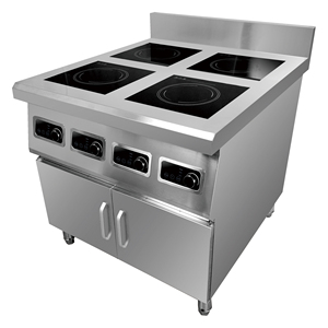 Cuisinière à induction professionnelle à 4 brûleurs avec armoire de rangement, machines de cuisine et technologie Half Bridge AM-TCD402C Co - Product Image 4
