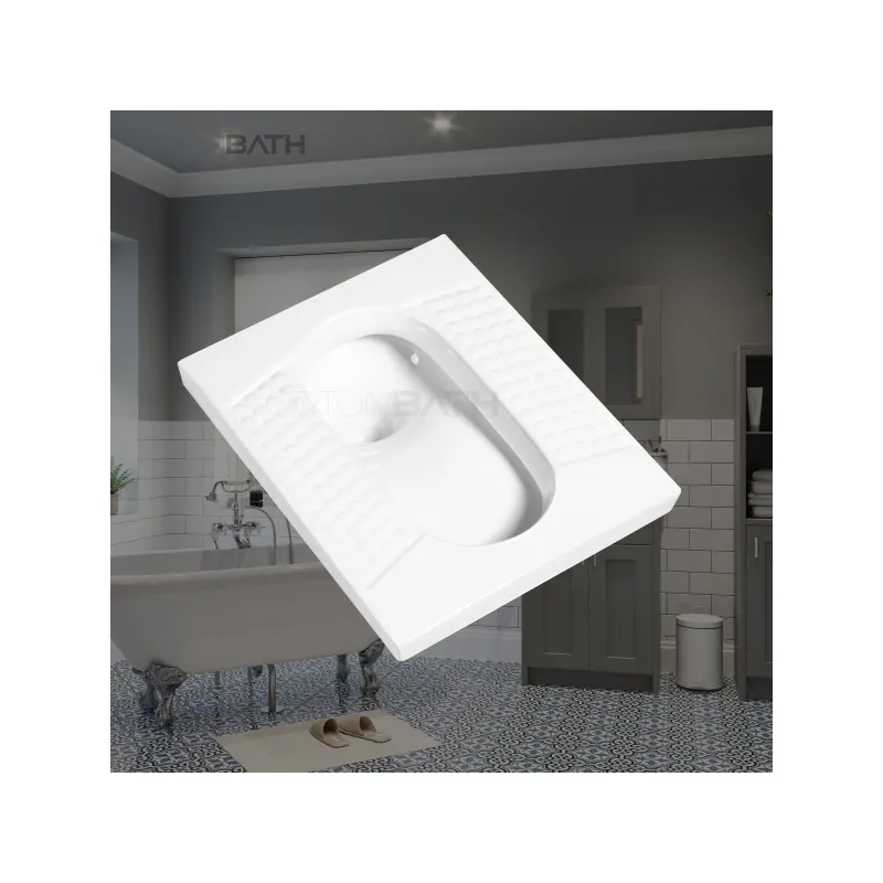 ORTONBATH Nano Glaze Sanitary Ware Toilet Public ProjectTankless Automatic Flush Ceramic Squat Toilet Squatting Pan
