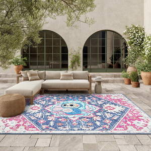 Tapis d'extérieur rectangulaire Wan Xinlong en velours cristal, motif dessin animé persan, antidérapant, résistant aux taches, lavable à l'eau, nettoyage localisé - Product Image 5