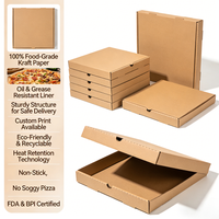 Boîte à pizza en carton ondulé kraft personnalisée, boîte alimentaire jetable pour les pizzerias, livraison à emporter, vente en gros