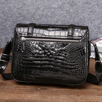 Tas Selempang Pria Kasual Bisnis Kulit Imitasi Motif Permen Gaya Jepang Tahan Air Logo Timbul Musim Dingin
