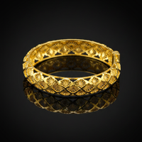Bracelet floral en cuivre plaqué or 24 carats Z H Vintage, style géométrique ajouré de Dubaï, bijoux arabes tendance pour femmes, vente en gros