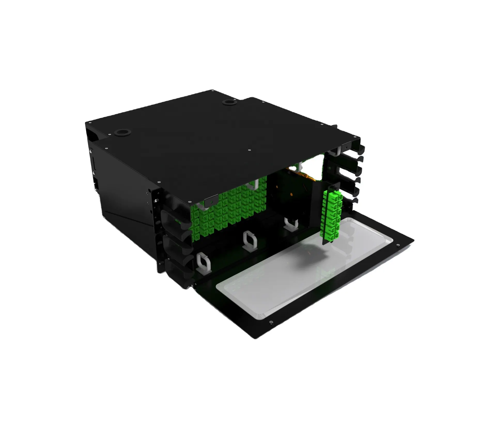 High density rack mount 3U 288 port ODF with 12pcs module cassettes 19" 3U splicing fiber optic patch panel