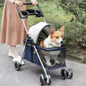 Avrupa Minimalist hafif katlanabilir evcil hayvan arabası Modern ev gezi kediler köpekler için taşınabilir arabası taşıyıcılar seyahat - Product Image 3