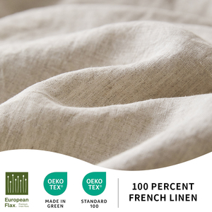 Bộ ga trải giường 100% lanh tự nhiên, phong cách rustic, đạt chuẩn Oeko-Tex, thân thiện với môi trường, chất liệu lanh nguyên chất, đóng bằng dây buộc, dùng cho nhà ở, khách sạn, kích thước đôi và đơn. - Product Image 2