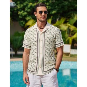 Camisa de Lino Personalizada para Hombre, Manga Corta, Estampada, Transpirable, para Vacaciones y Playa - Product Image 2