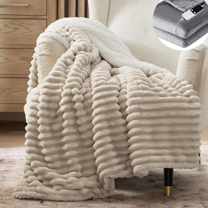 Custom Crystal Mink Heated Velvet <strong>Throw</strong> Blankets Twin Queen <strong>King</strong> <strong>Size</strong> Electric Warm Cold Heating Quilted Industrial Folded - Product Image 1