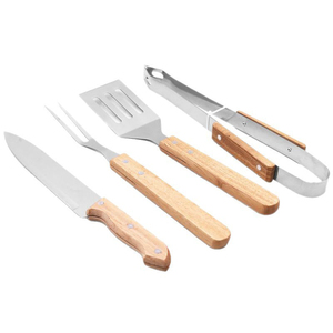 Accesorios <span class=keywords><strong>para</strong></span> Barbacoa al Aire Libre, Juego de 7 Utensilios de Acero Inoxidable con Mango de Madera y Bolsa de Transporte <span class=keywords><strong>para</strong></span> Acampar - Product Image 2