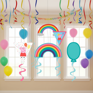 Set de Decoración Espiral de Peppa Pig, 3 Piezas, Globos Colgantes de Arcoíris para Fiestas de Cumpleaños Infantiles - Product Image 3