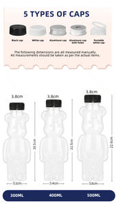 透明熊形400ML 500ML 700ML塑料宠物奶茶瓶一次性果汁饮料铝盖螺旋盖咖啡 - Product Image 5