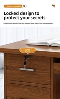 Ensemble de bureaux doubles avec chaises, design minimaliste moderne, poste de travail informatique face à face, tiroirs, bureau de direction en bois mural