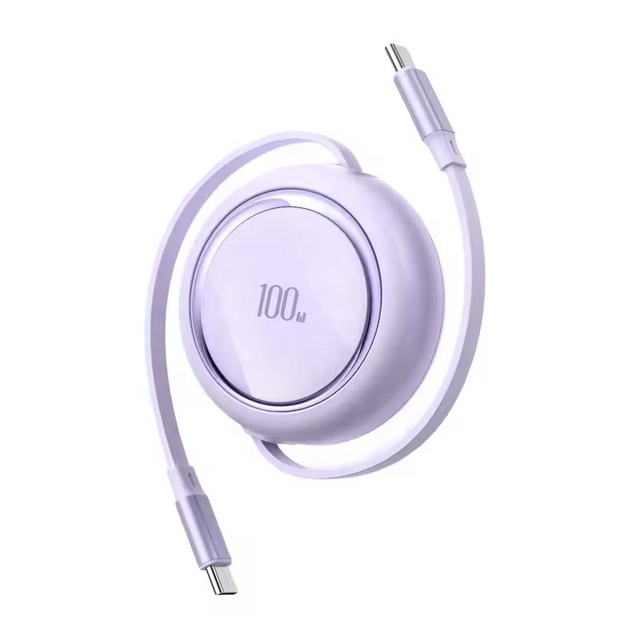 100W 1m Retractable Flexible USB C to C PD Super Fast Charging Mobile Phones Data Charger Wire Cable for 15 Pro Max for Samsung