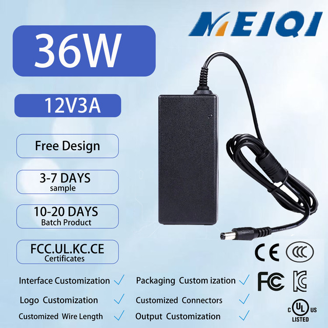 Universal LED Monitor Laptop Power Supply Black Dc 12volt 24v 1a 2a 3a 24wa 36 48w 72w Desktop Ac 220v Switching Adapter
