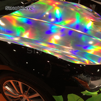 Super extensible LS-05 Chrome Laser Rose Rouge Premium Offre Spéciale Voiture Vinyle Wrap Brillant Brillant Décalcomanie