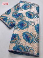 4388 WholesaFancy Séquence Polyester Dentelle avec Tissu Jacquard Métallique Tissu Jacquard Brocart Africain pour Robes