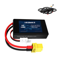 بطارية ليثيوم بوليمر HYH عالية الأداء بسعر الجملة، 2S7.4V630mAh120C، 500 دورة، مناسبة للطائرات بدون طيار FPV والهليكوبتر والطائرات التحكم عن بعد