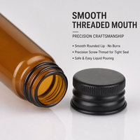 5ml 10ml 20ml 30ml Röhrenförmige Glasflaschen mit Aluminiumverschlüssen Mini Bernsteinfarbene Klare Probenfläschchen für Ätherische Öle