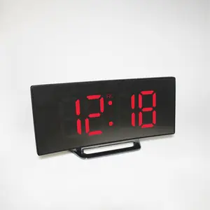 Horloge murale de bureau 9.7 pouces 12/24 heures silencieuse avec télécommande Led température de vie veilleuse filaire électrique 3D Led horloge alarme